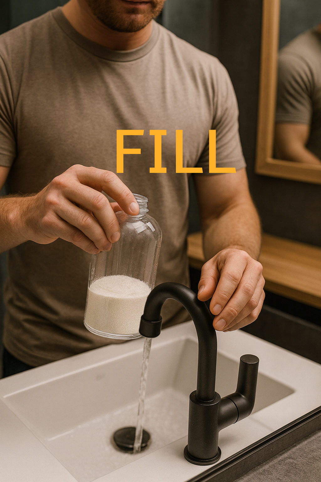 Step 2: Fill with tap water